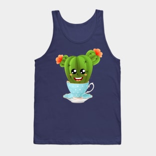 Happy cactus in a pretty tea cup Tank Top